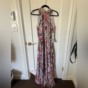 Eliza J Floral high neck maxi Dress